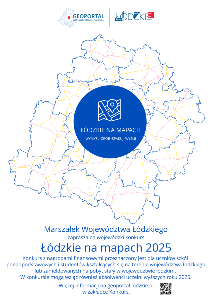 plakat konkursowy łódzkie na mapach 2025